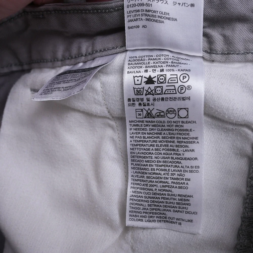 Levi Strauss Men Gray Cargo Shorts‎ Cotton Twill Multi Pocket 36 Fit 35x8.5